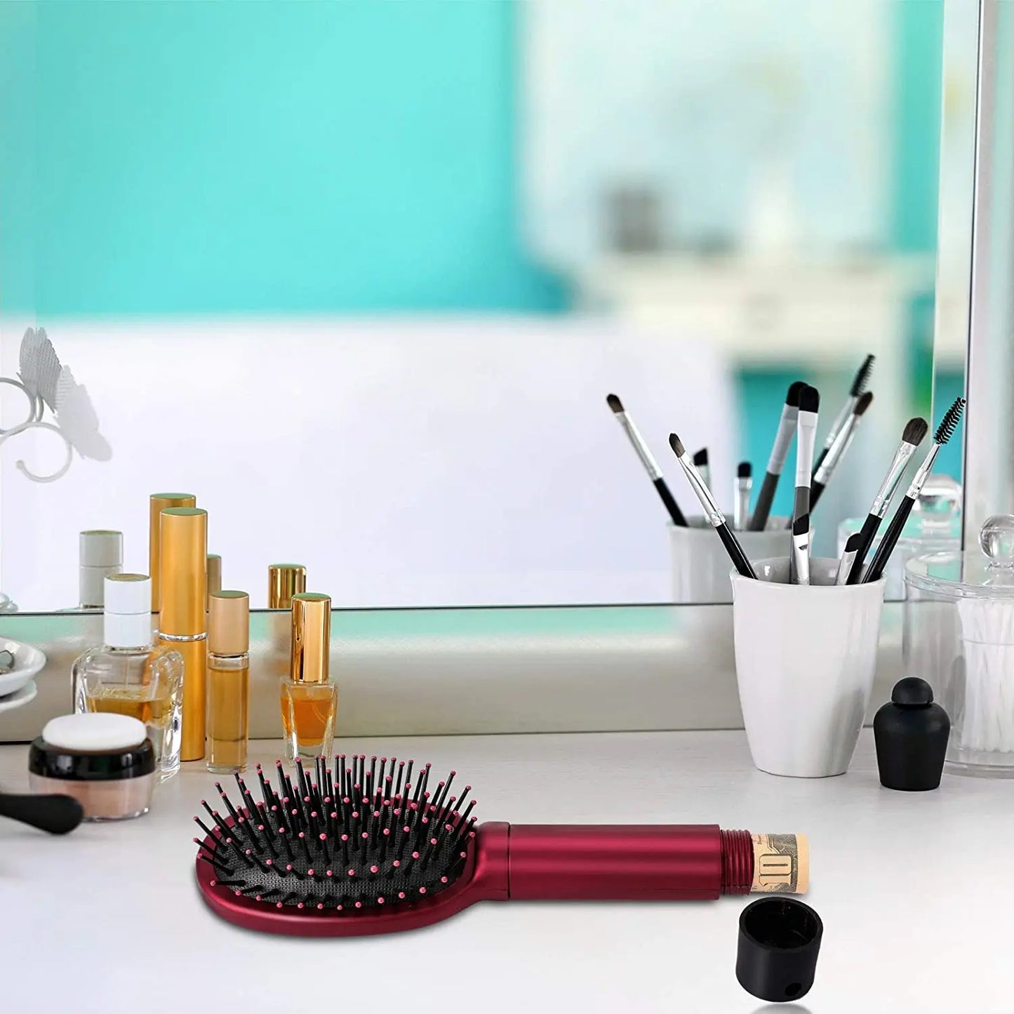 Hidden Stash Hair Brush Safe - Discreet Diversion Hair Comb with Secret Compartment for Cash, Jewelry & USB