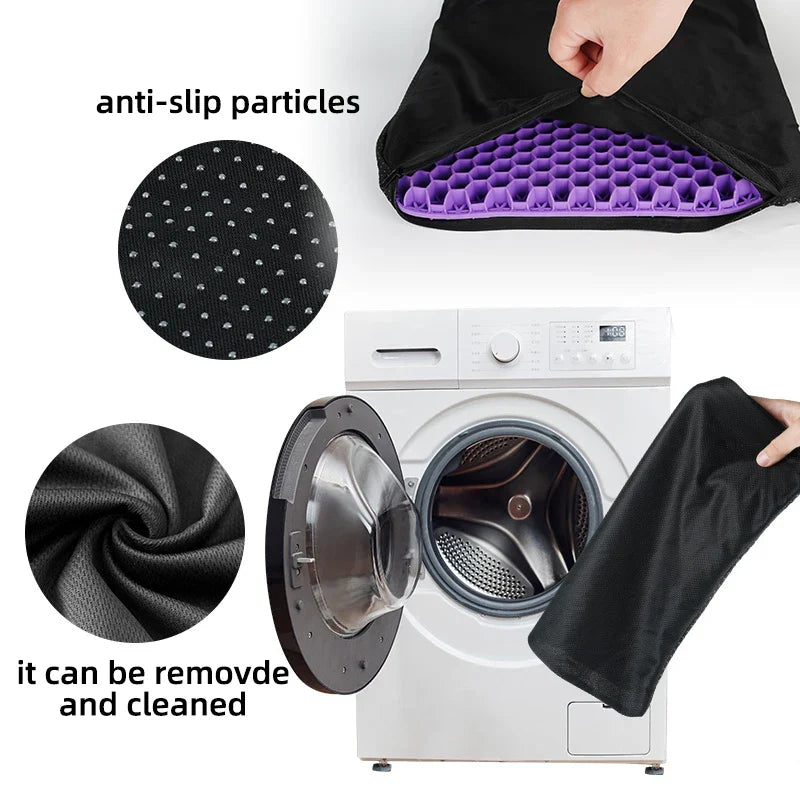 Gel Seat Cushion Honeycomb Breathable Cooling Coccyx Pillow for Tailbone Pain Relief for Office, Car & Wheelchair