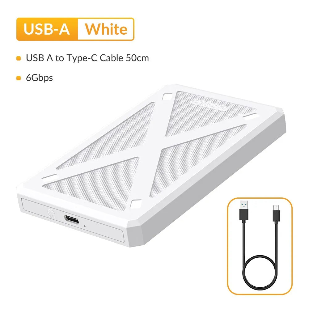 2.5-Inch SATA SSD/HDD Enclosure USB-C USB 3.1 6Gbps Fits 7–9mm (0.28–0.35 in) Drives