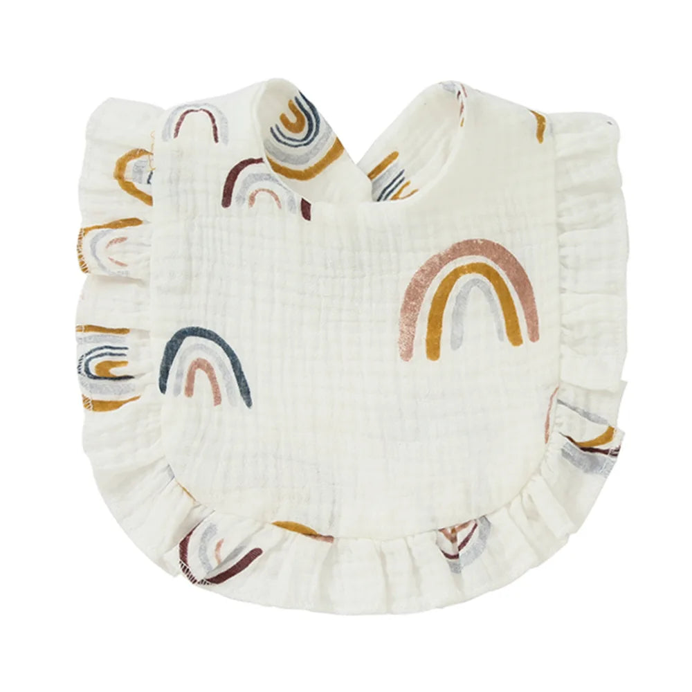 Baby Cotton U-Shaped Waterproof Bibs 28 x 30 cm (11 x 12 in) Cartoon Drool Saliva Scarf Burp Cloths, Unisex Feeding
