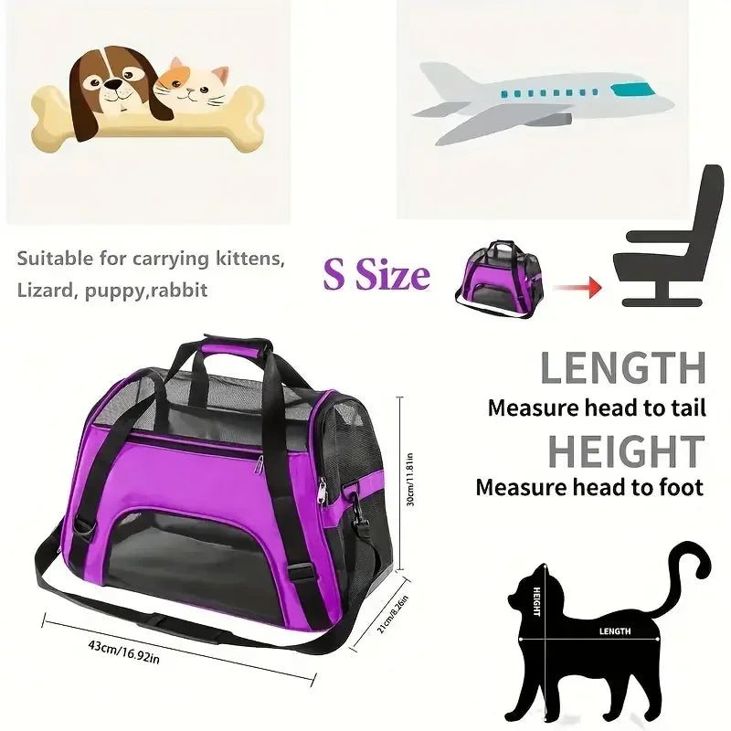 Portable Mesh Pet Carrier Bag — Foldable Breathable Travel Handbag for Small Cats & Dogs
