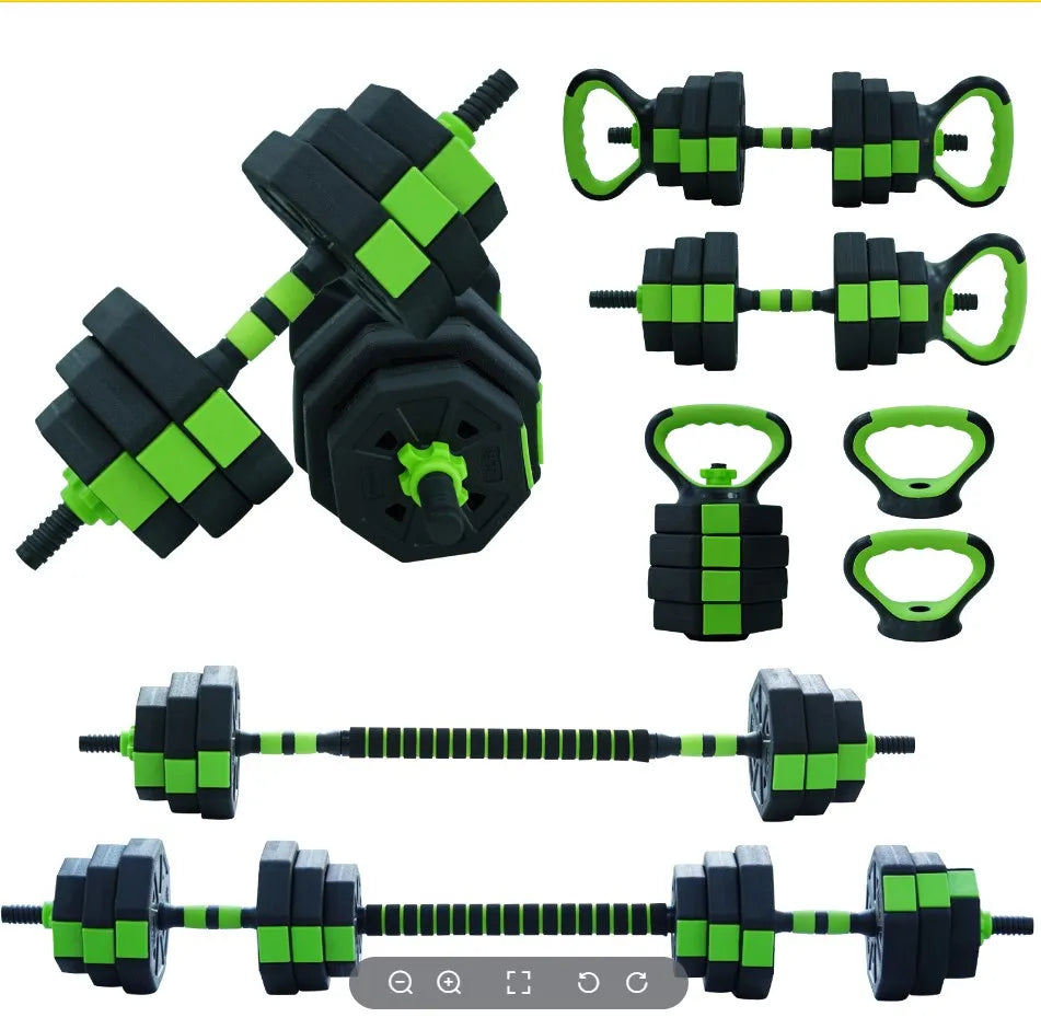 4-in-1 Adjustable Dumbbell Kettlebell Set – 66 lb (30 kg) or 88 lb (40 kg) Convertible Dumbbells to Barbell with Push-Up Handles for Home Gym
