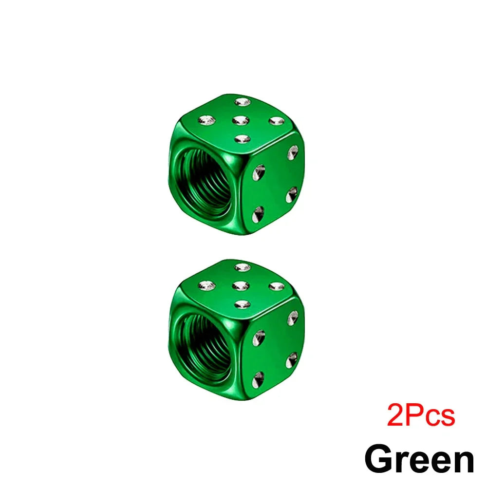 2/8-Pack Aluminum Dice Tire Valve Caps, Universal Wheel Stem Air Valve Covers for Car Truck Motorcycle Bike