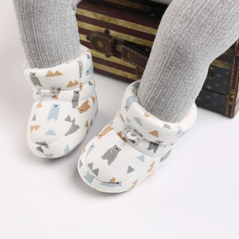 Winter Baby Boots Cartoon Soft-Sole Anti-Slip Warm Toddler Walking Booties for Boys & Girls