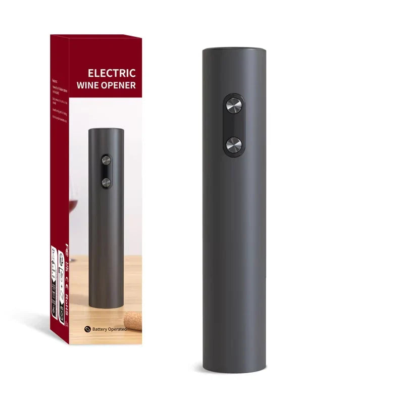 Electric Automatic Wine Opener Set — Battery-Powered Bottle Opener with Pourer, Vacuum Stopper & Foil Cutter Gift Set