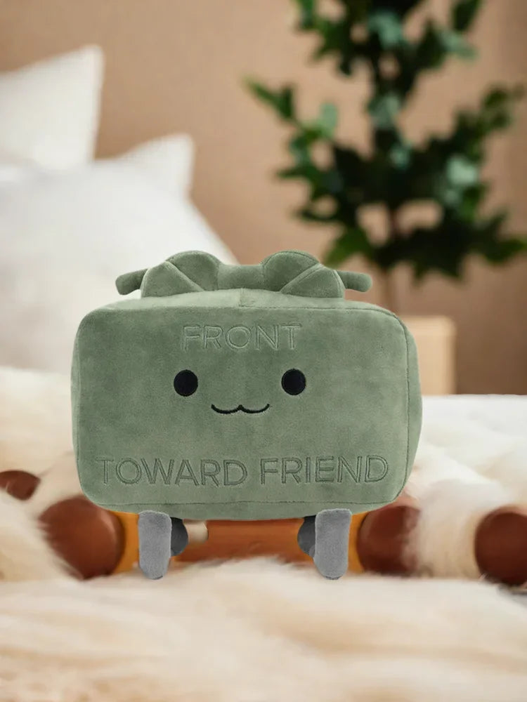 Kawaii Green Square Plush Doll Pillow - Soft 8 in (20 cm) Cute Anime Plush Toy Gift for Kids