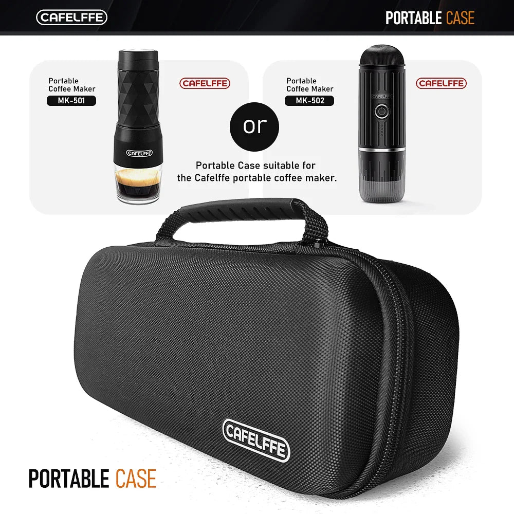 Portable EVA Protective Case for Coffee Machines & Espresso Accessories — 290 x 120 x 80 mm (11.4 x 4.7 x 3.1 in)