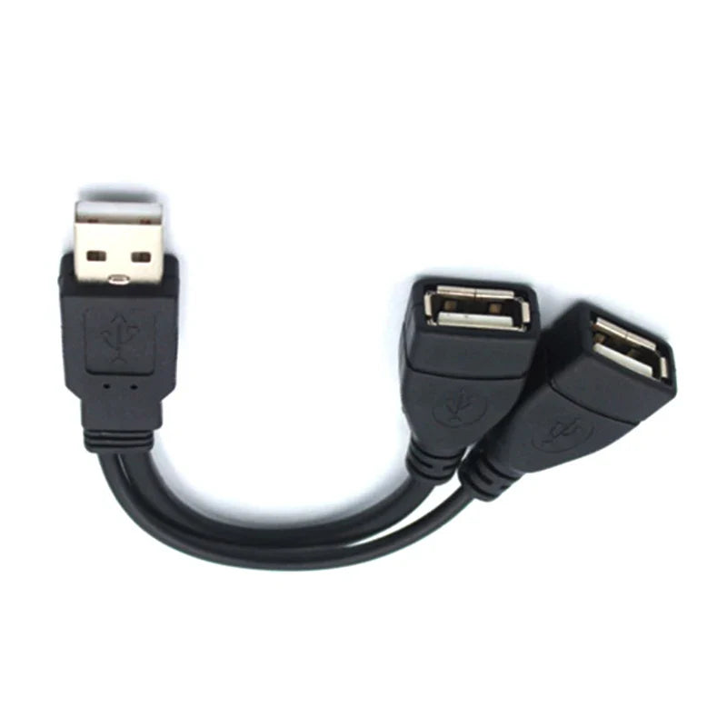 USB 2.0 A Male to Dual USB-A Female Y Splitter Cable - Data + Charging, 15 cm / 30 cm (5.9 in / 11.8 in)