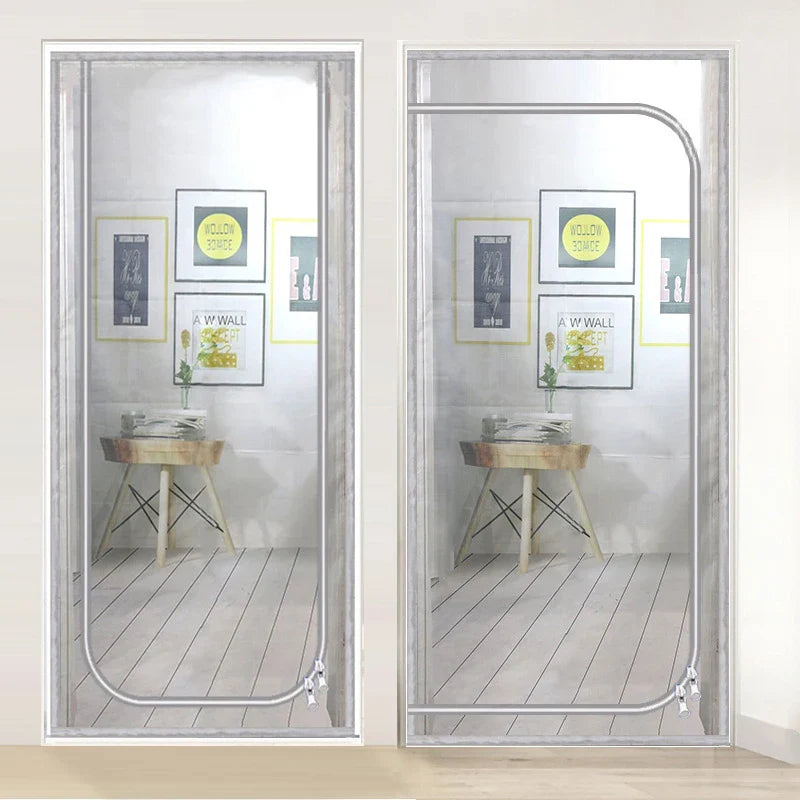 Cat-Resistant Zipper Door Screen - Nano Mesh Pet Door Curtain, Anti-Mosquito & Scratch-Proof, Up/Left Opening