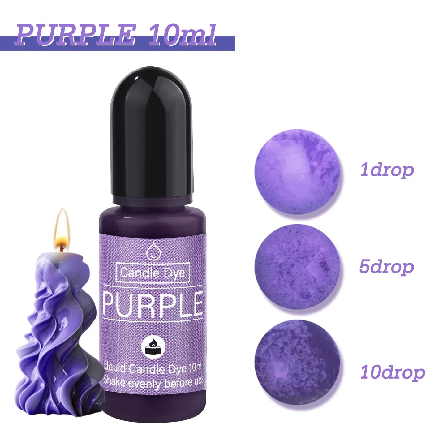 16-Color Liquid Candle Dye Set — 16 x 10ml (0.34 fl oz) Non-Toxic Soy Wax Pigments for Candle & Soap Making