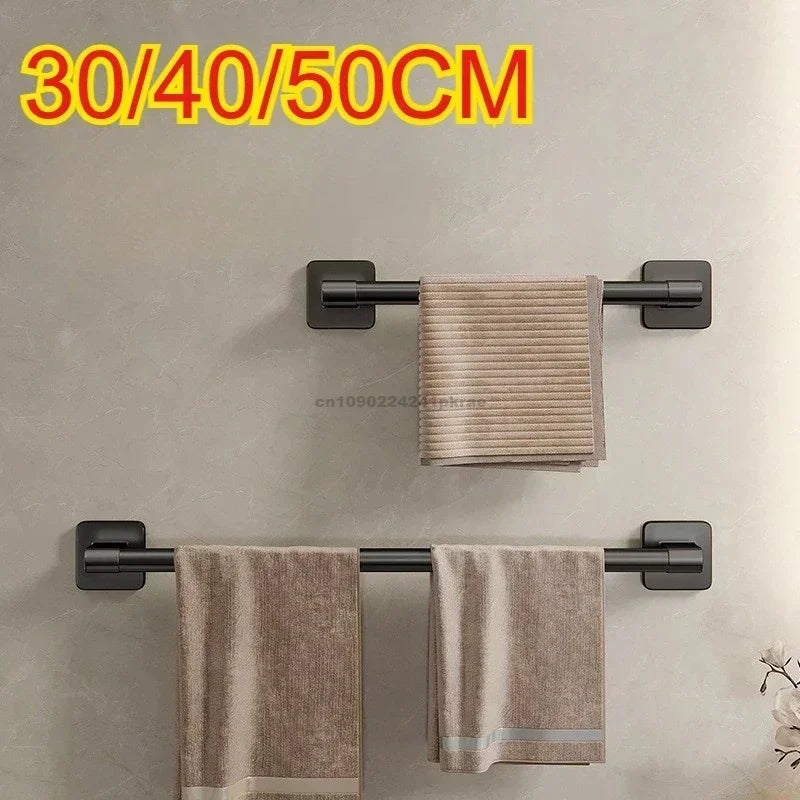 No-Drill Wall Mounted Aluminum Towel Rack for Bathroom & Kitchen Horizontal Bar 50-60 cm (19.7-23.6 in)