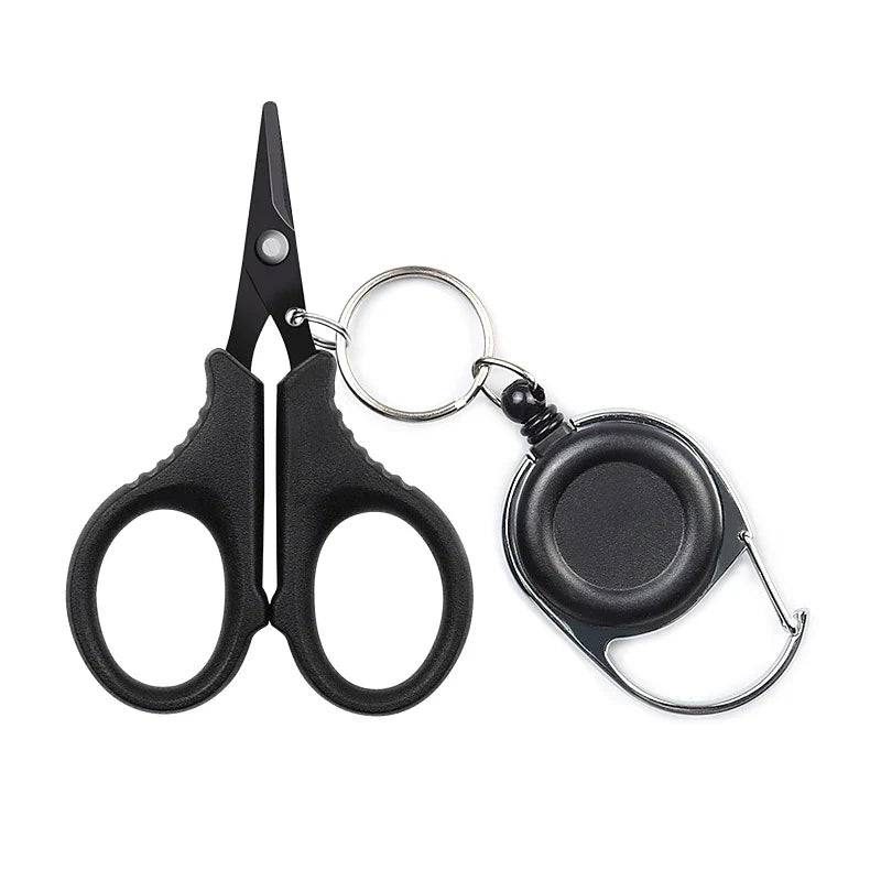 Stainless Steel Fishing Scissors Keychain – Blunt Tip Serrated Blade, 9.5 x 6.27 cm (3.74 x 2.47 in)