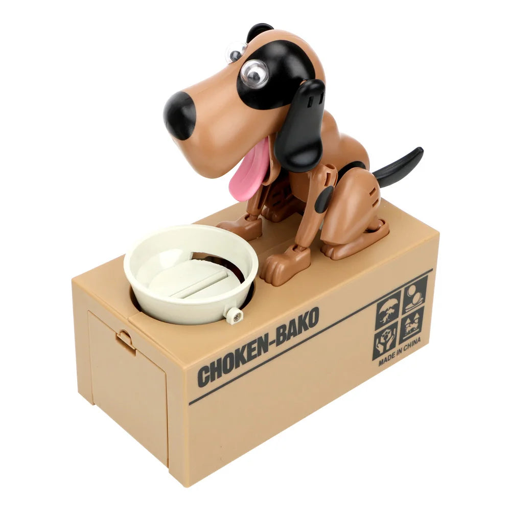 Electric Cartoon Dog Coin Bank Automatic Eating Money Piggy Bank for Kids Birthday Gift