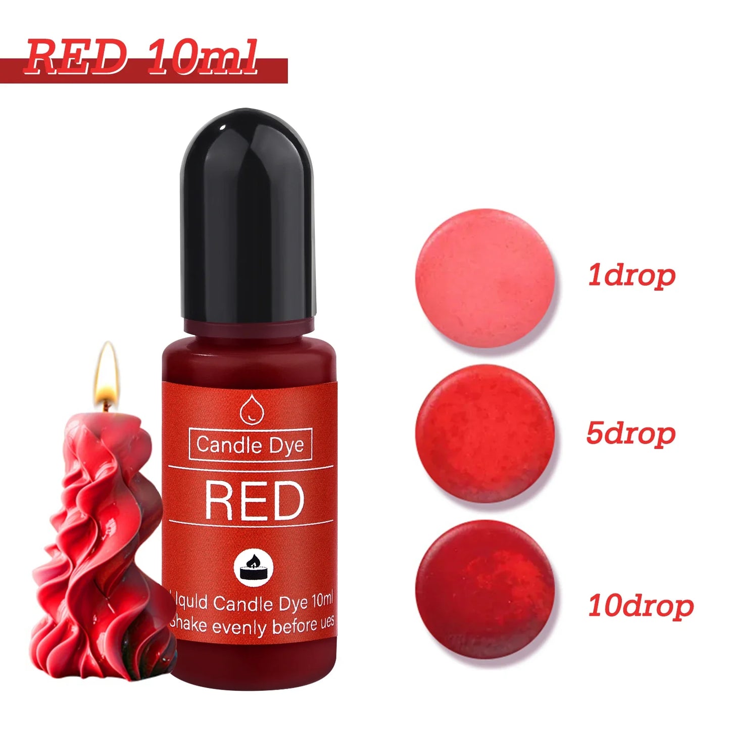 16-Color Liquid Candle Dye Set — 16 x 10ml (0.34 fl oz) Non-Toxic Soy Wax Pigments for Candle & Soap Making