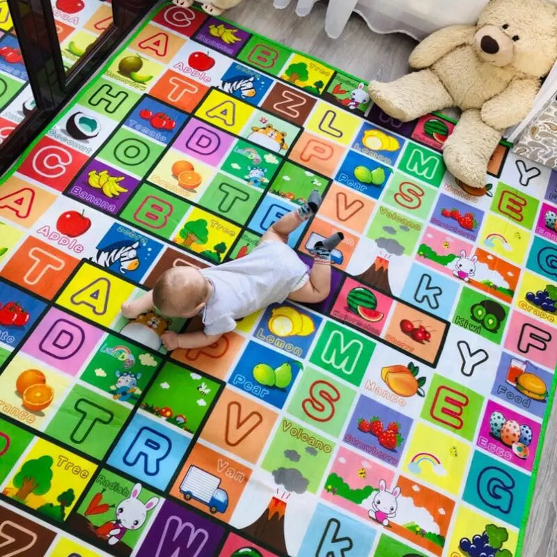 Double-Sided Baby Play Mat 180 x 120 cm (71 x 47 in) Foam Crawling Rug, Educational Activity Gym for Babies & Toddlers