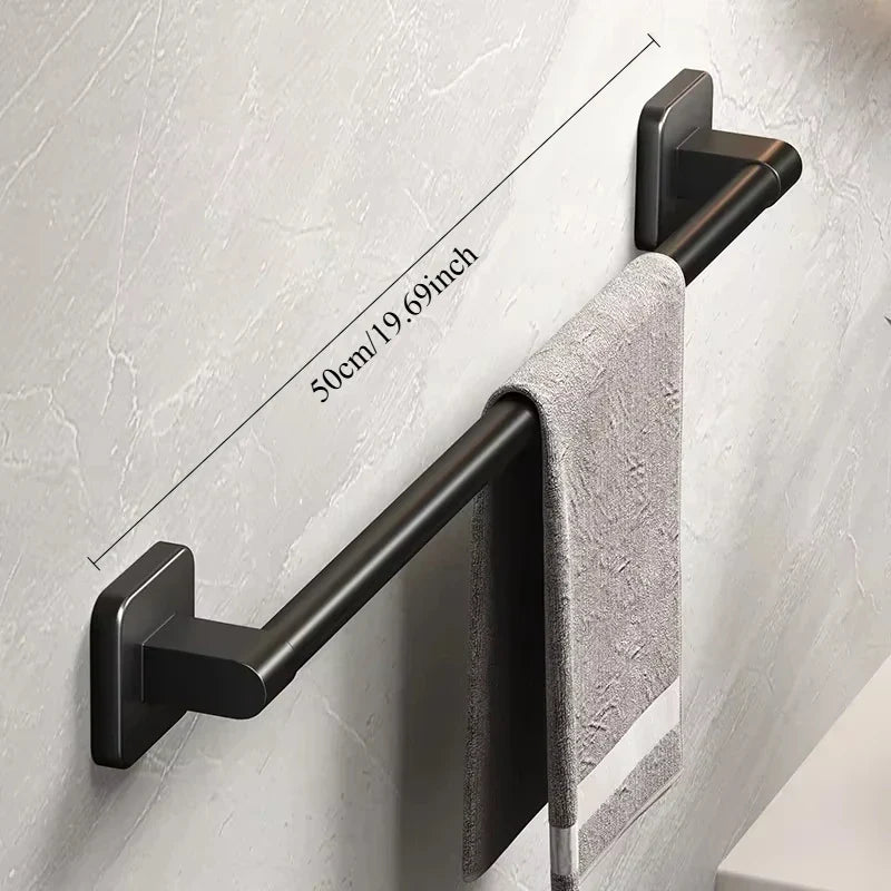 6-Pack Self-Adhesive No-Drill Towel Rack Hooks – Aluminum Wall Towel Holder, Polished Finish