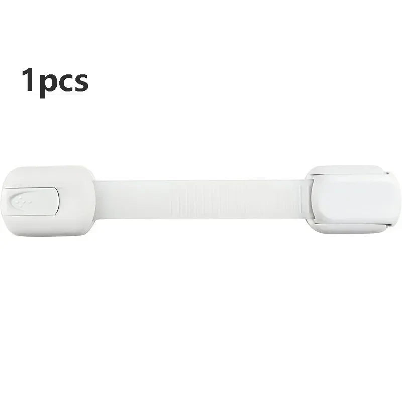 Adjustable Baby & Childproof Cabinet Safety Lock — Adhesive Drawer Latch Strap for Cabinets, Drawers & Appliances