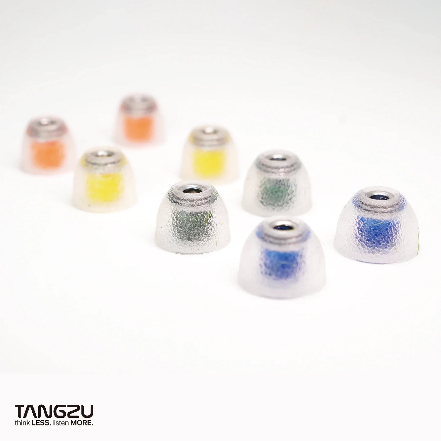 Liquid Silicone Hybrid Ear Tips with Venturi Stainless Steel Nozzle – Color-Coded XS/S/M/L