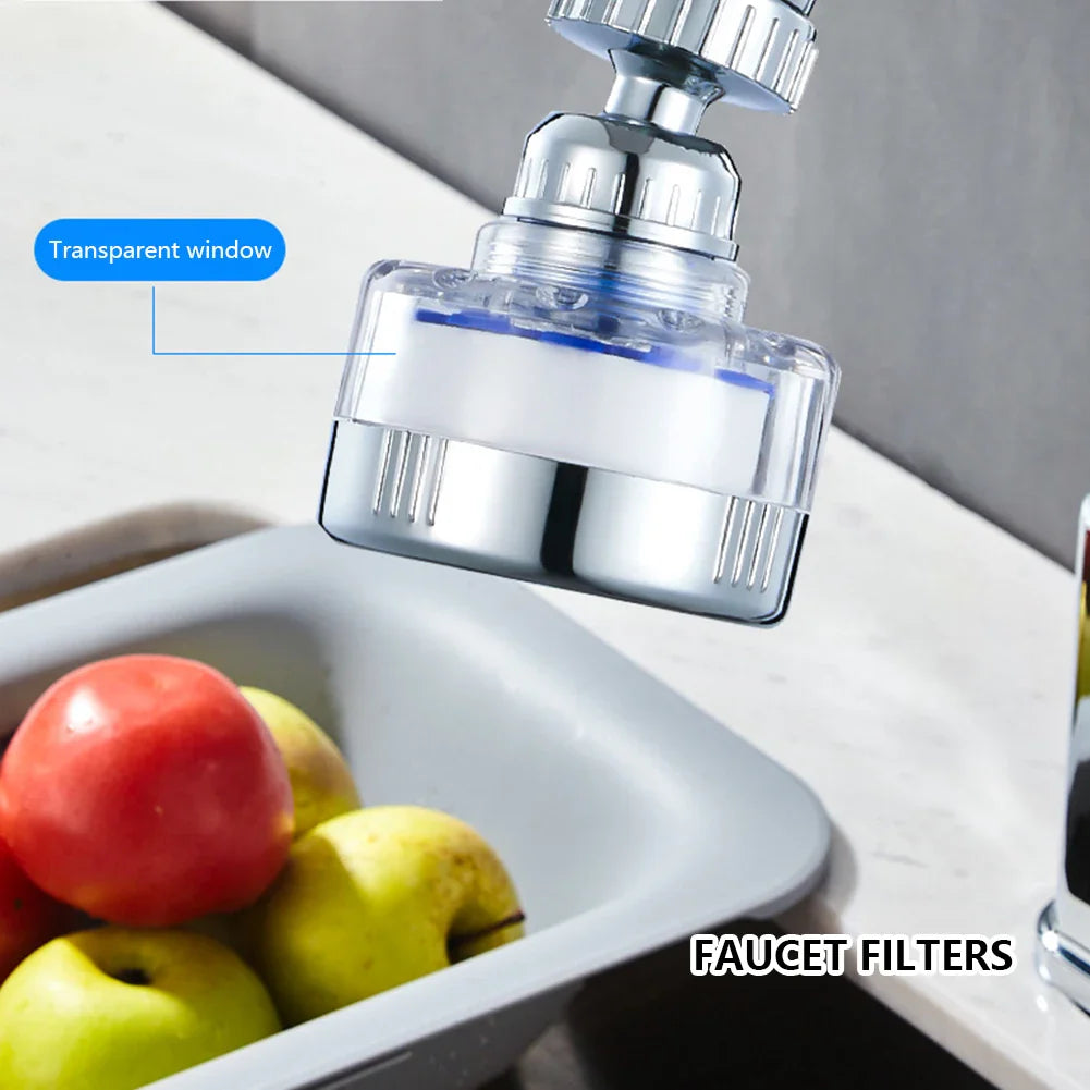 360° Rotating Faucet Water Filter Aerator - Pressurized Sink Filter and Tap Extender for Kitchen and Bathroom