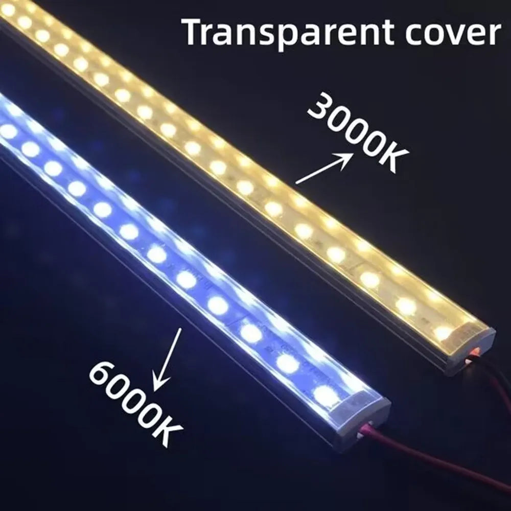 1-10 Pack 20 in (50 cm) SMD5730 36-LED DC12V Rigid LED Strip with U/V Aluminum Channel for Indoor Lighting
