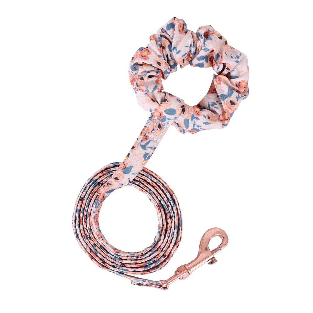 Adjustable Soft Vest Harness & Leash Set for Small & Medium Dogs & Cats – Reflective Printed Puppy Harness with Wrist Leash and Collar