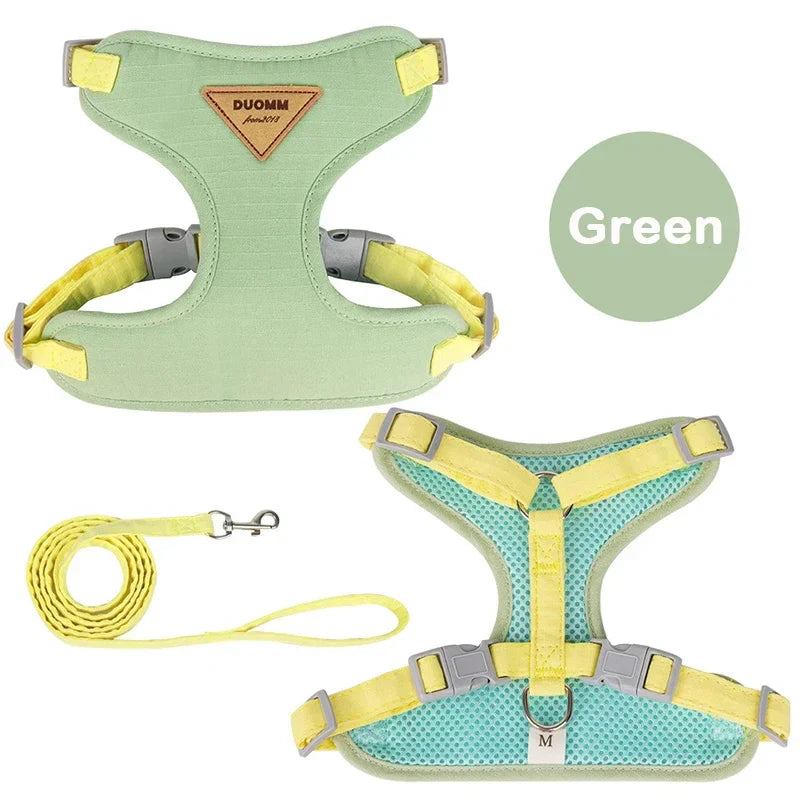 Breathable No-Pull Puppy Harness and Leash Set for Small & Medium Dogs and Cats, Ideal for French Bulldog Chihuahua Poodle