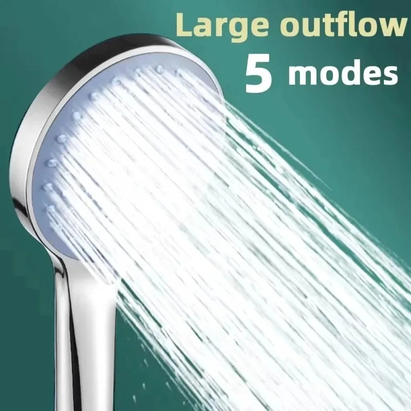 3-Piece Bathroom Shower Set – 5-Mode High-Pressure Handheld & Large Panel Rainfall Shower Head