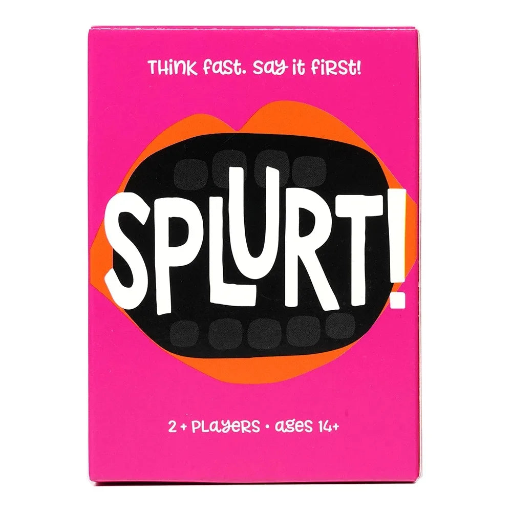 Splurt Think Fast Say It First Party Card Game – Portable Travel Pink Party Game for Family and Friends, Birthday Gift