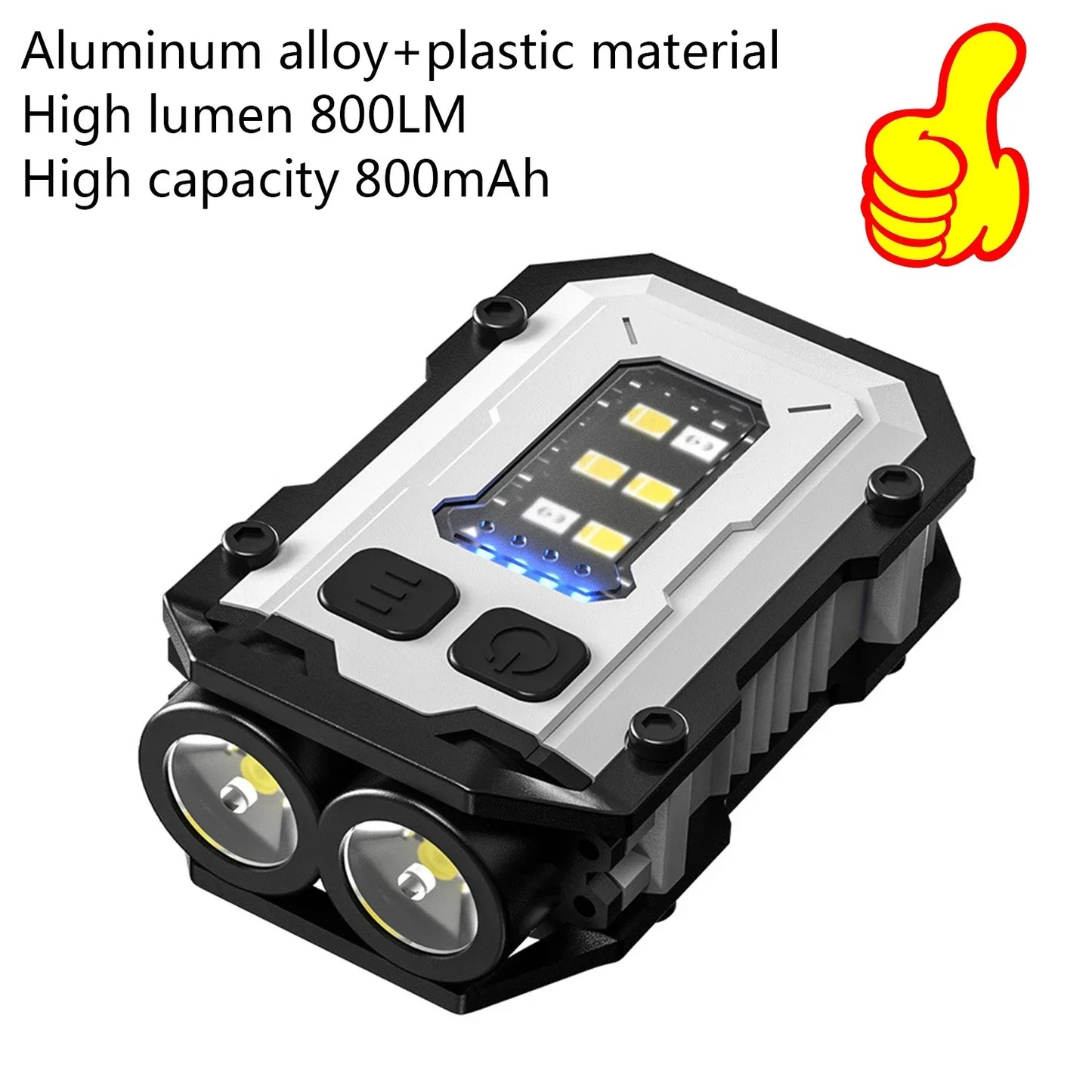 Mini USB Rechargeable LED Flashlight — 1200mAh COB + LED, Magnetic Tail, 8-Mode Portable Camping & Emergency Light