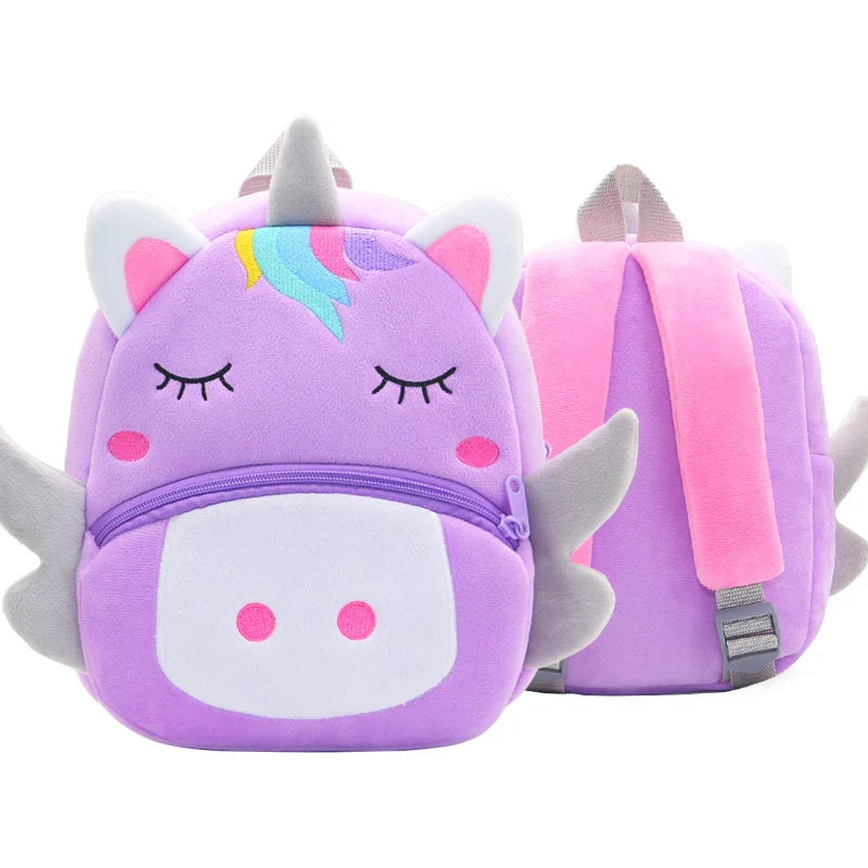 Cute Plush Animal Kids Backpack - Cartoon School Bag for Girls & Boys, Soft Preschool Backpack