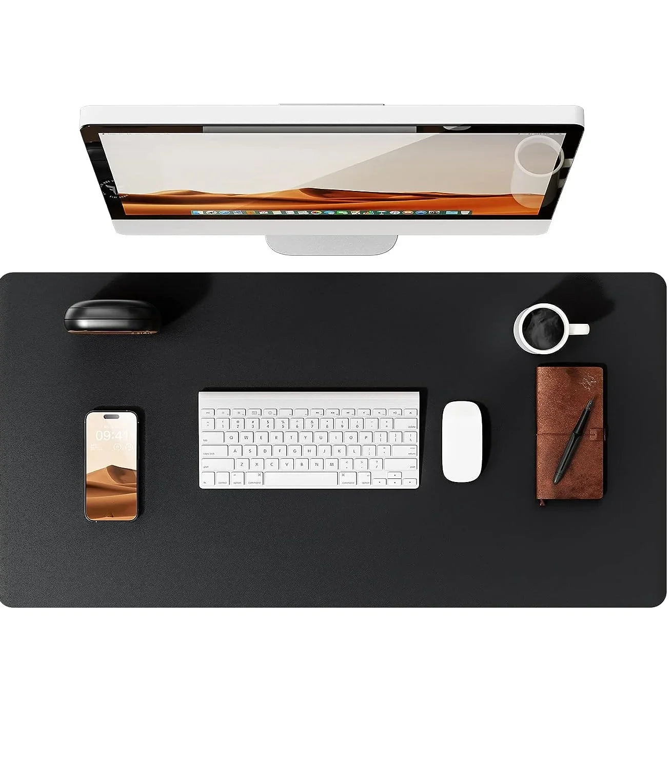PU Leather Desk Mat – Large Waterproof Mouse Pad & Keyboard Mat, Desk Protector for Office
