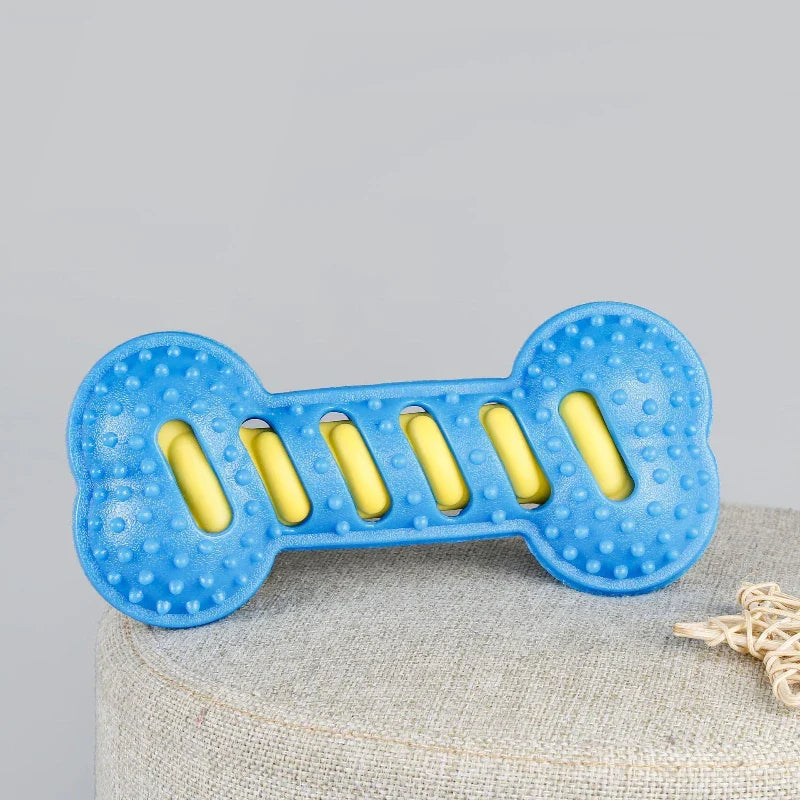 Squeaky Dog Chew Toy - Bite-Resistant Puppy Toothbrush for Teeth Cleaning & Massage, 7.5 x 3.5 in (19 x 9 cm)