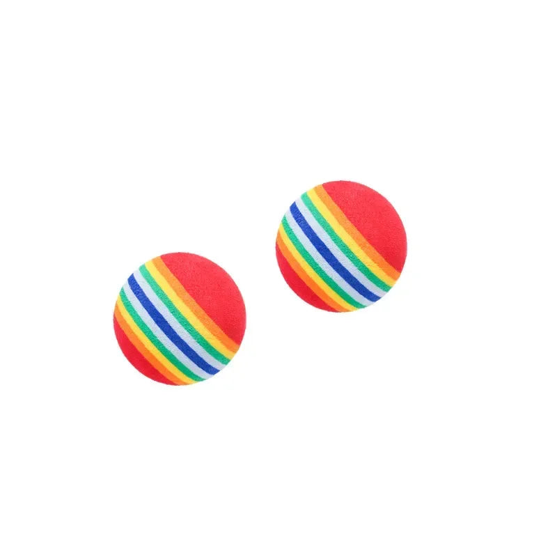 Rainbow Cat & Dog Toy Balls — 5-Pack/10-Pack Interactive Chew, Rattle & Scratch Training Toys