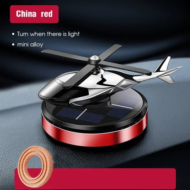 Solar Helicopter Propeller Car Air Freshener Decorative Aromatherapy Diffuser for Car Interior