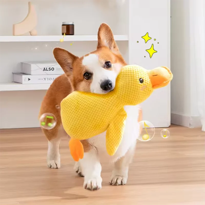 Plush Duck Dog Toy – Squeaky Calming Chew Toy for Puppy, Durable Teeth-Cleaning Pet Toy