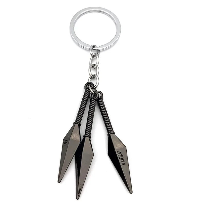 Anime Ninja Keychain Set: Kunai, Shuriken & Red Cloud Charms for Backpack, Car & Keys