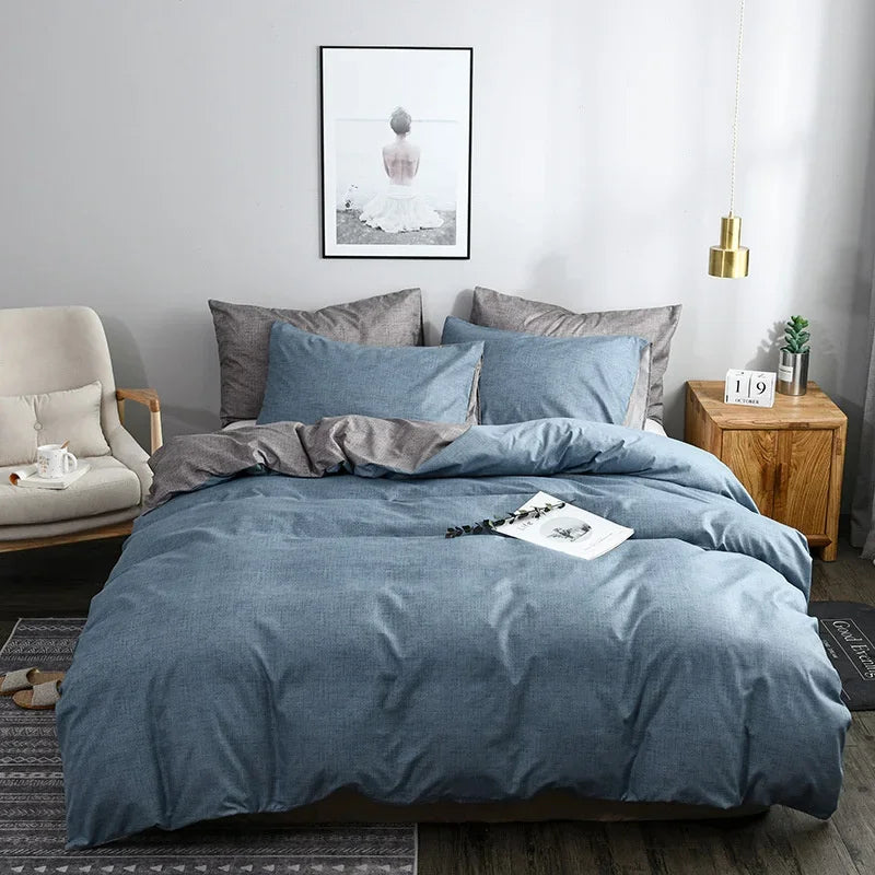 Microfiber Duvet Cover Set – Solid Color 2/3‑Piece Bedding with Pillowcases (Twin/Full/Queen/King/EU)