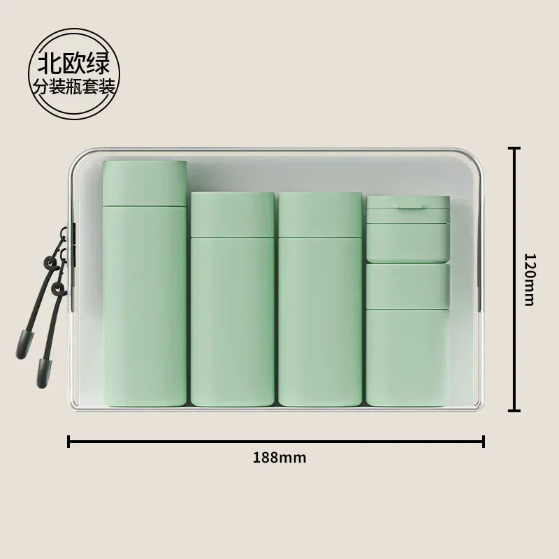 5-Piece Travel Bottle Set – Soft-Touch Refillable Toiletry Dispensers (100ml/3.4oz, 80ml/2.7oz, 50ml/1.7oz, 15ml/0.5oz) – Assorted Colors