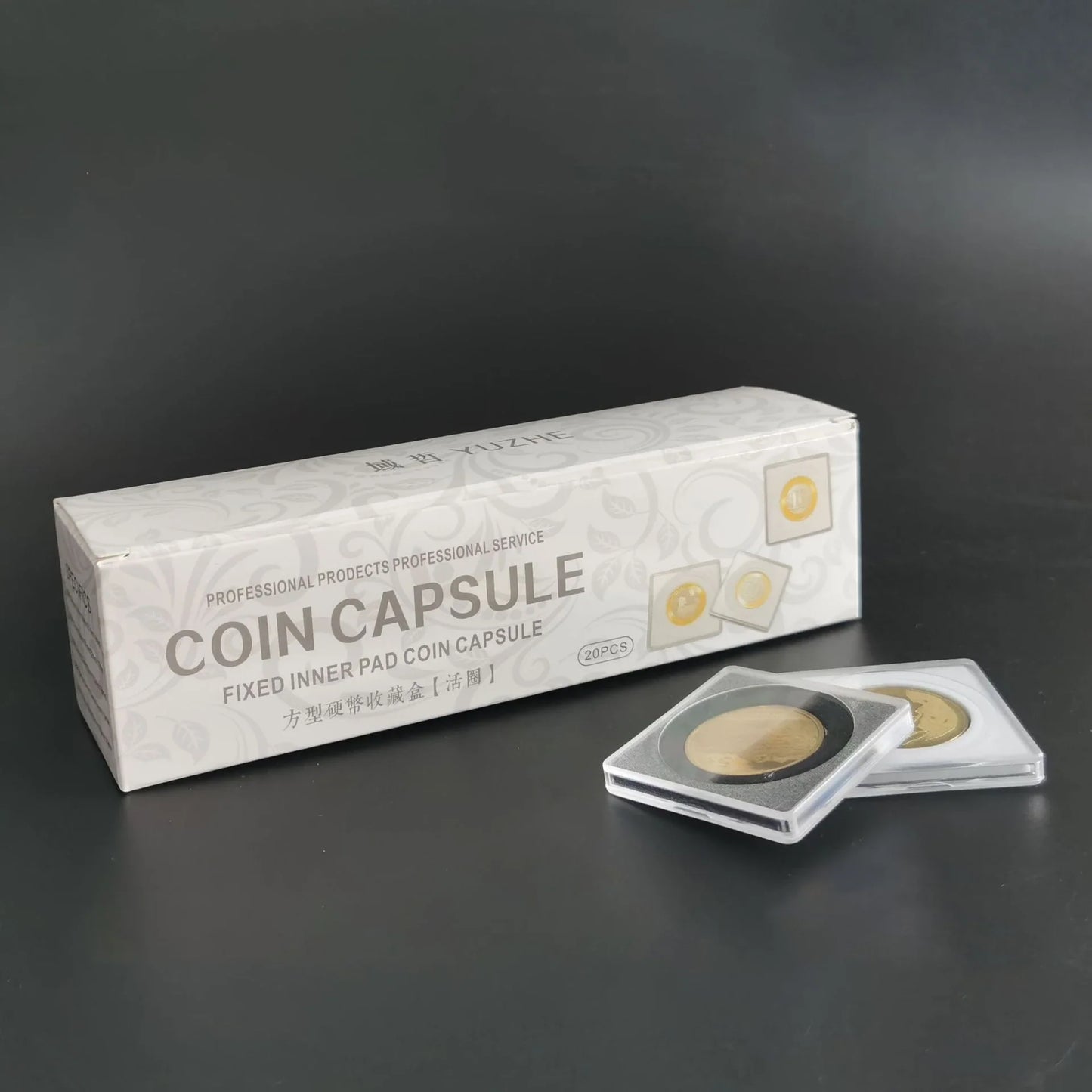 10-Pack 40mm Coin Capsule Holders with Adjustable Foam Gaskets Transparent Coin Storage Boxes