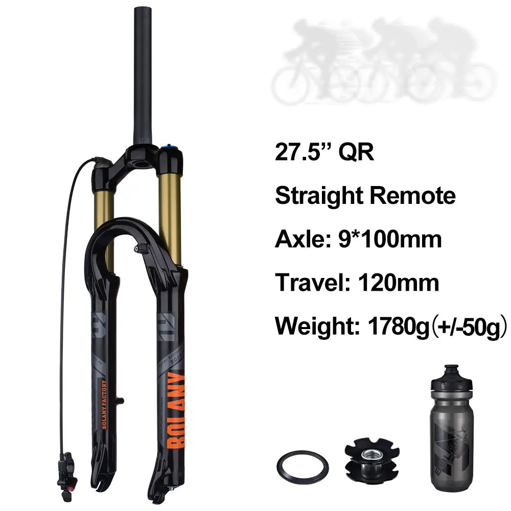 120mm (4.7in) Travel Mountain Bike Air Fork 27.5/29 in, 32mm (1.26in) Stanchion Magnesium Alloy Suspension - Orange