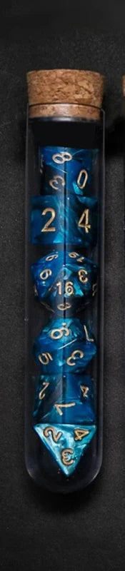 Transparent 7-Piece Polyhedral RPG Dice Set – D&D & Call of Cthulhu Tabletop Dice, Potion Flask Style