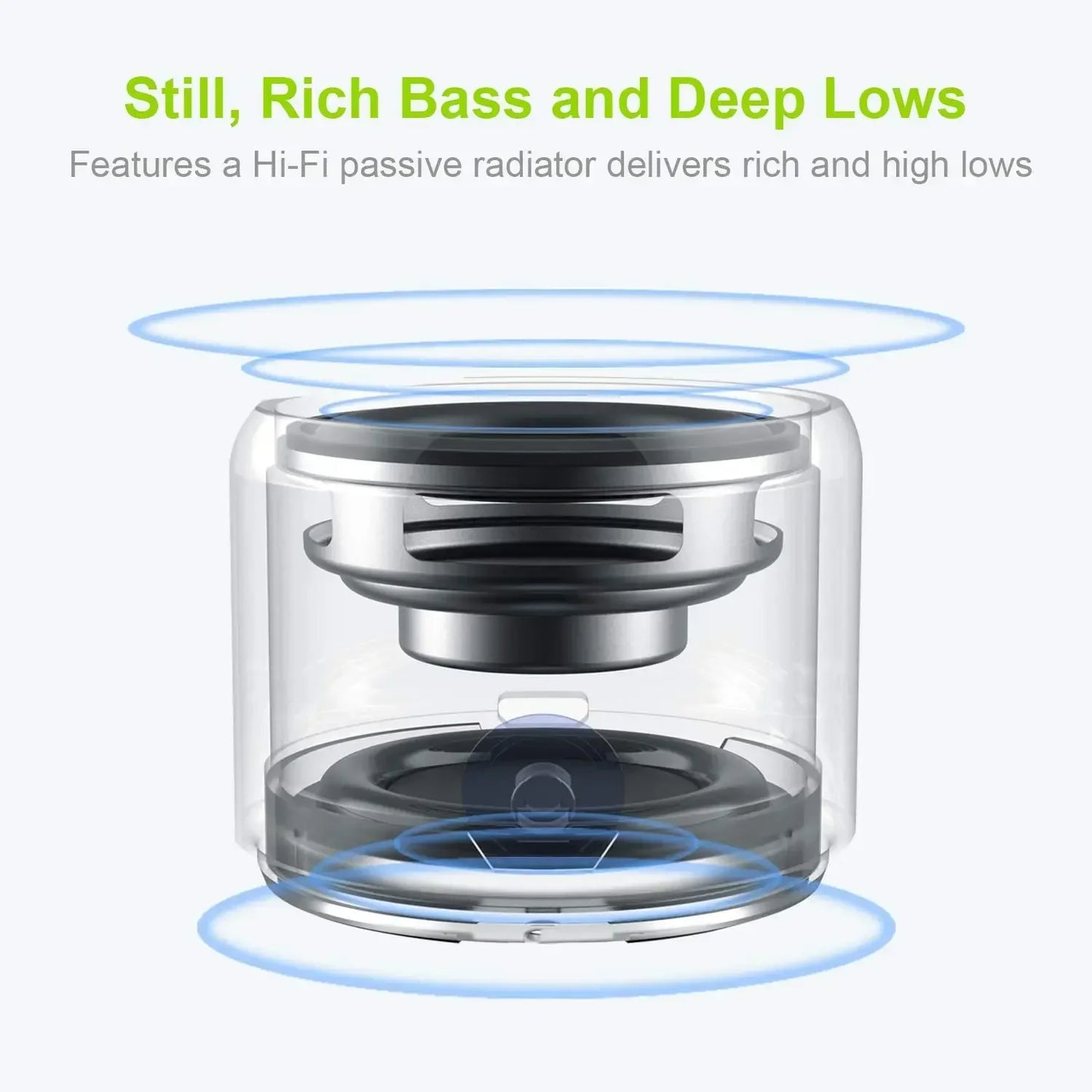 Mini Bluetooth Speaker IPX7 Waterproof, Extra Bass Portable Speaker with Metal Body and Travel Case