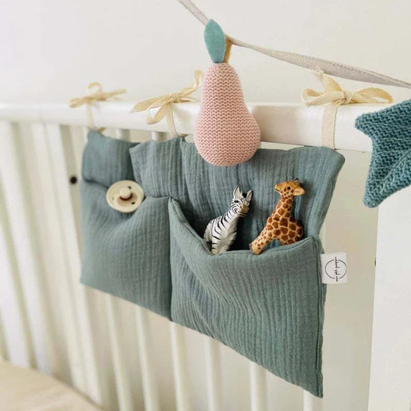 Baby Diaper Bag & Crib Hanging Organizer - Bed Headboard Storage Bag for Newborns & Toddlers (15 x 7.5 in / 39 x 20 cm)