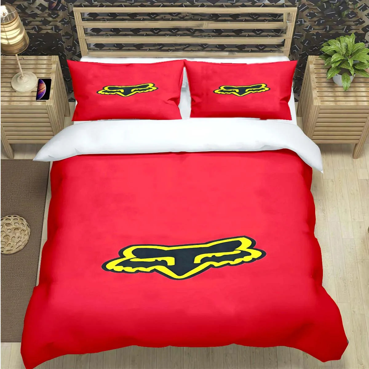 Cartoon Fox 3-Piece Microfiber Duvet Cover Set for Kids & Teens — Twin/Full/Queen/King Options