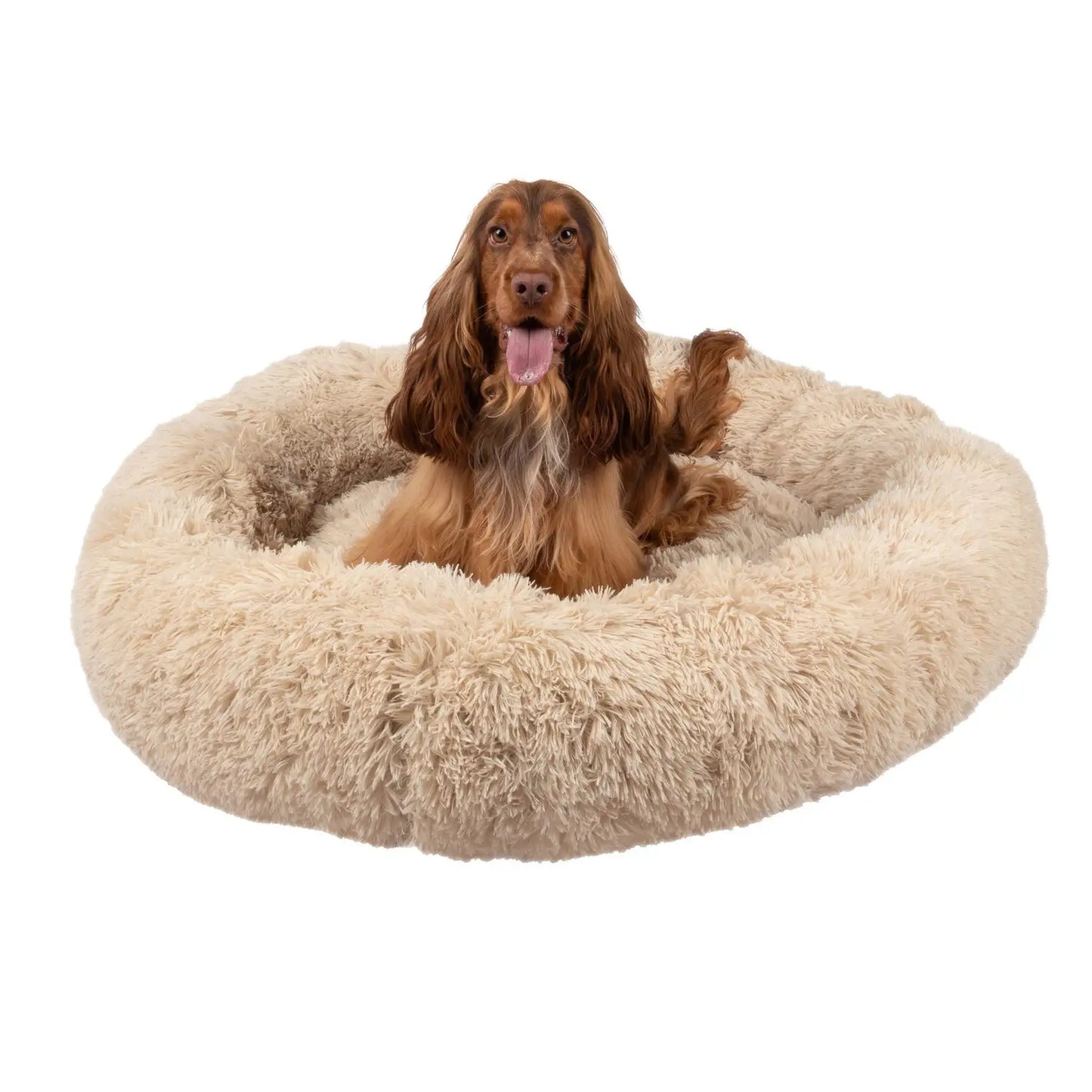 Orthopedic Donut Pet Bed – Calming Anti-Anxiety Round Dog & Cat Sofa, Washable Plush Bolster Bed (Fits 15.7–39.4 in / 40–100 cm)