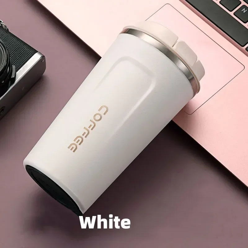 Stainless Steel Vacuum Travel Mug 380ml (12.8oz) & 510ml (17.2oz) Leakproof Thermos for Coffee and Water
