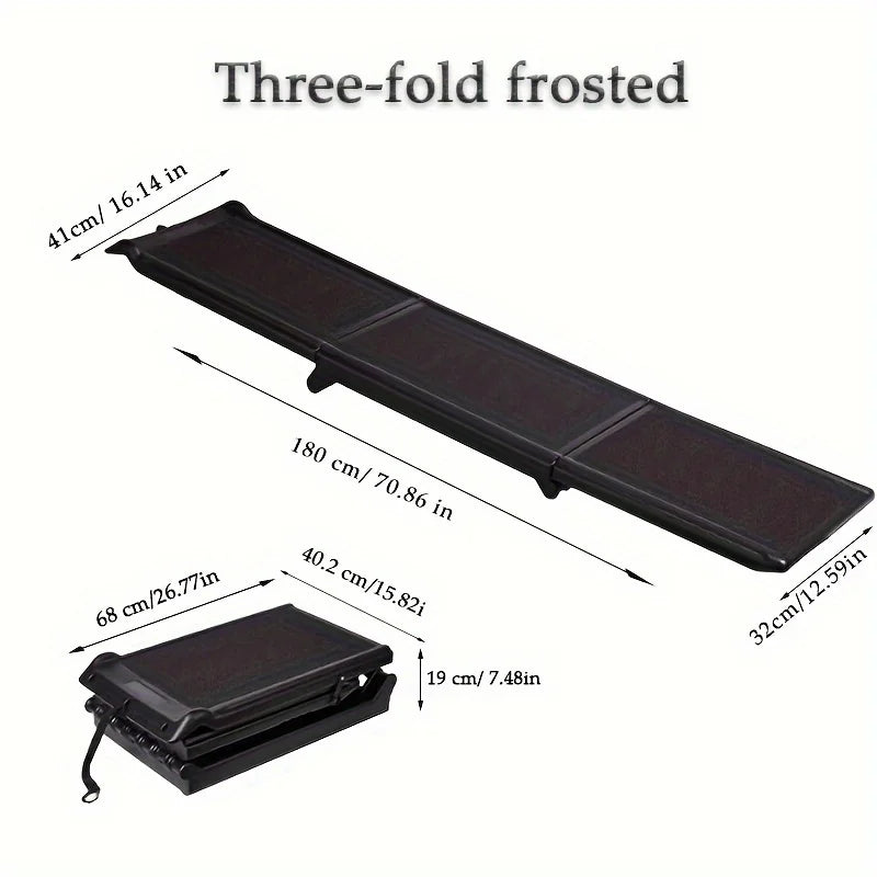 Foldable Pet Ramp for Cars, Trucks & SUVs – Fits Large Dogs, 150 lb Capacity, Side Rails, Easy to Store