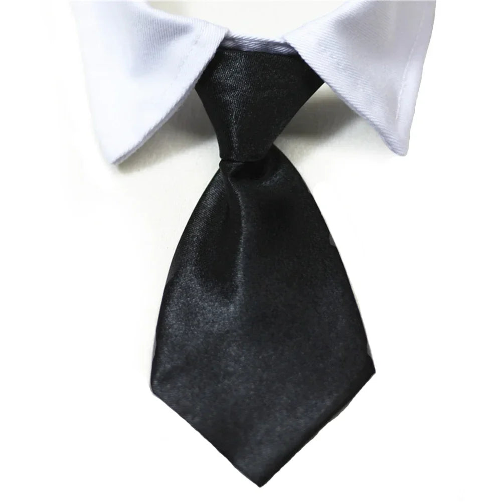 Pet Bow Tie Collar Tuxedo - Formal Necktie for Dogs & Cats, Small & Medium (32cm/12.6in, 40cm/15.75in) - 12 Colors