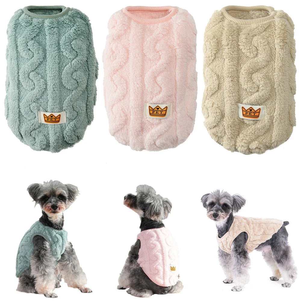 Soft Fleece Dog & Cat Sweater - Warm Autumn Winter Puppy Vest, Sizes XS-XL (7.9-15.7 in / 20-40 cm)
