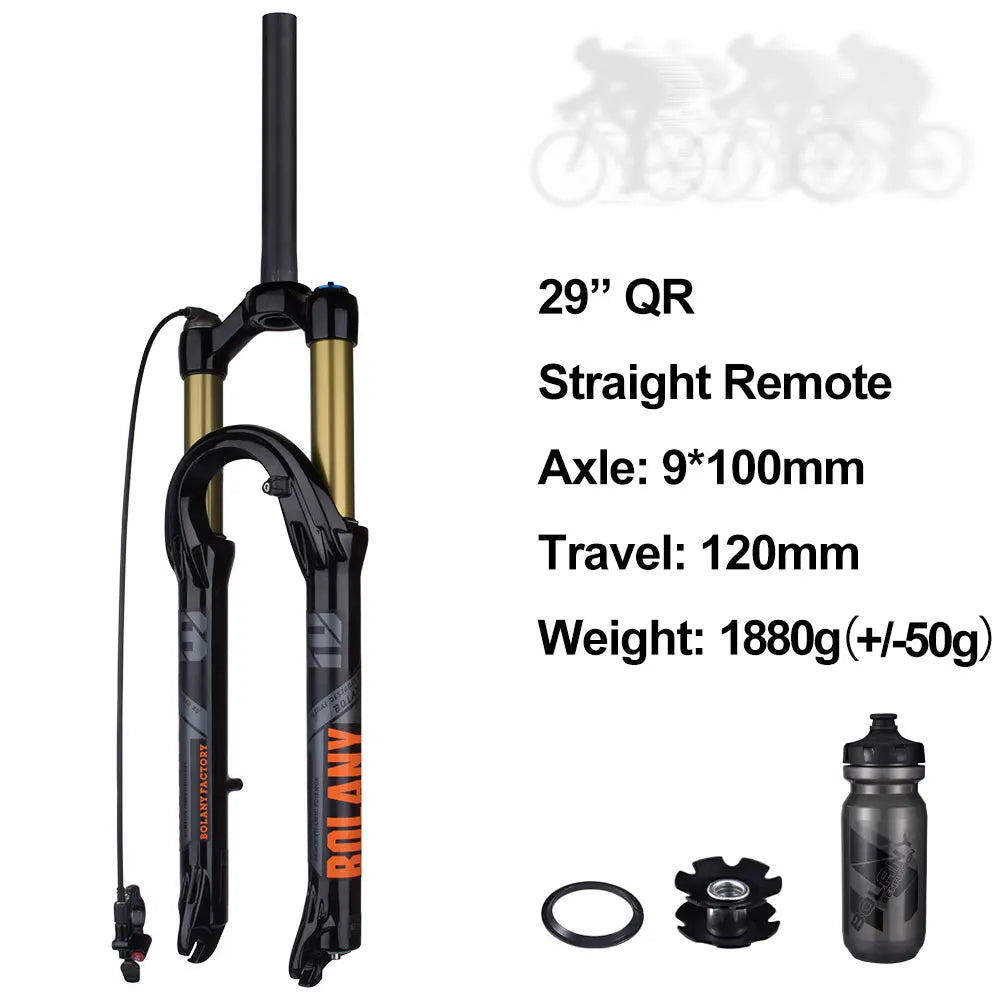 120mm (4.7in) Travel Mountain Bike Air Fork 27.5/29 in, 32mm (1.26in) Stanchion Magnesium Alloy Suspension - Orange